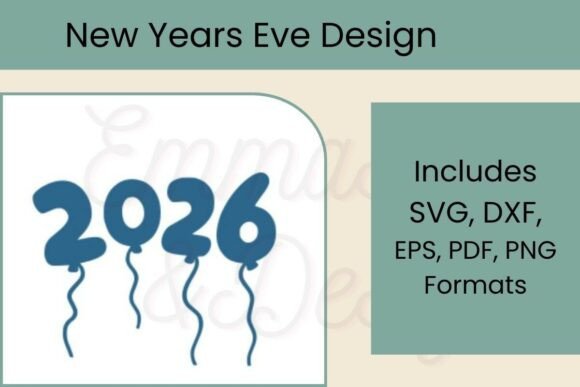 2026 Balloon Numbers SVG