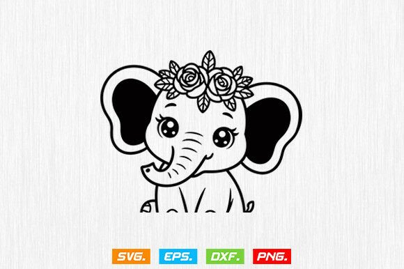 Baby Elephant with Flower Svg: A Versatile Digital Art Asset