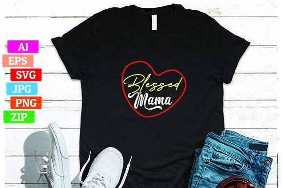 Blessed Mama: High-Quality T-Shirt Designs for Print on Demand Businesses