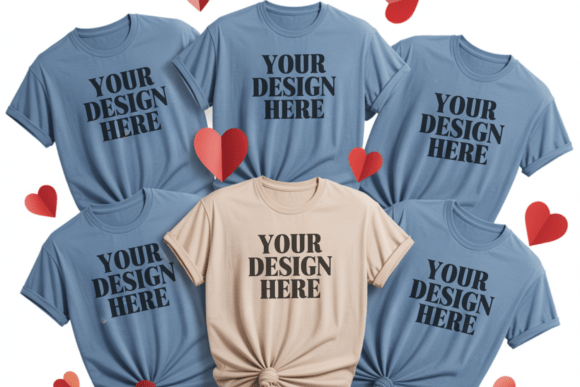 C17717 Valentine Group T-shirt Mockup 10: Elevate Your Design Process with Professional Quality