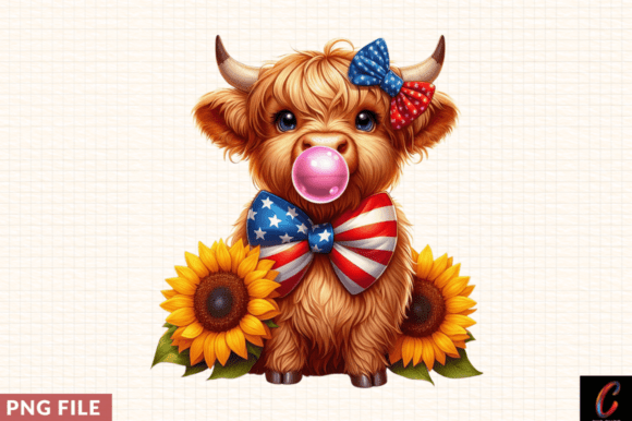 Cow is Blowing a Pink Bubble Gum Bubble