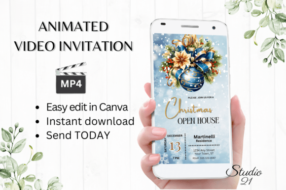 Falling Snow Christmas Holiday Invite: A Modern Way to Spread Festive Cheer