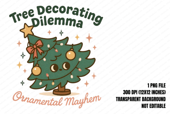 Funny Christmas Tree Chaos PNG: A Whimsical Addition to Your Creative Projects