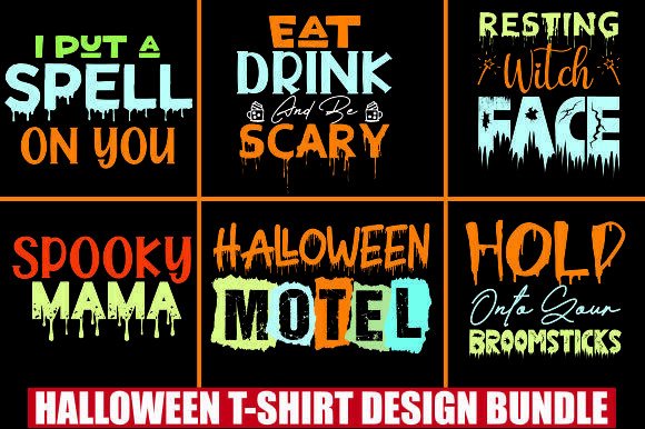 Halloween T-shirt Design Bundle for Print On Demand Businesses