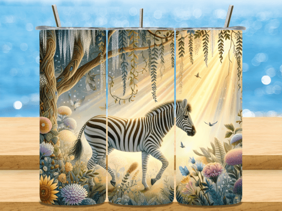 Majestic Zebra Running Sunlit Tumbler: A Strategic Design for Creative and Business Success