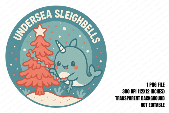 Narwhal Christmas Undersea PNG: A Whimsical Addition to Your Creative Projects
