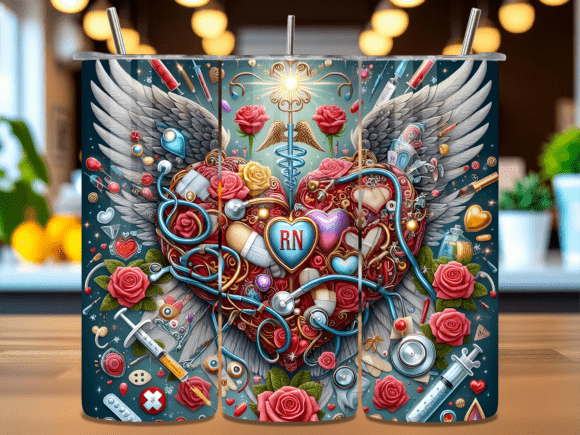 Nurse Angel Heart Wings Medical Tumbler: A Unique Design for Healthcare Professionals