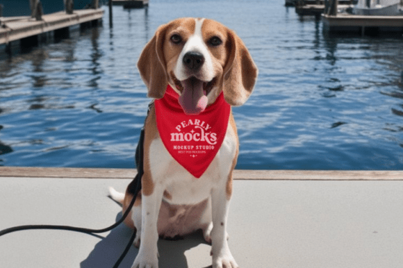 Red Dog Bandana Mockup 1