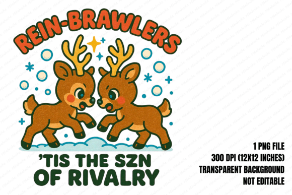 Reindeer Rivalry Christmas PNG