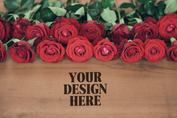 Valentine Day Flat Lay Background Mockup: Elevate Your Design Projects with Professional Elegance