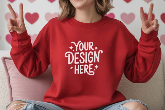 Valentine Gildan 18000 Red Mockup 28: A Must-Have for Creative Professionals