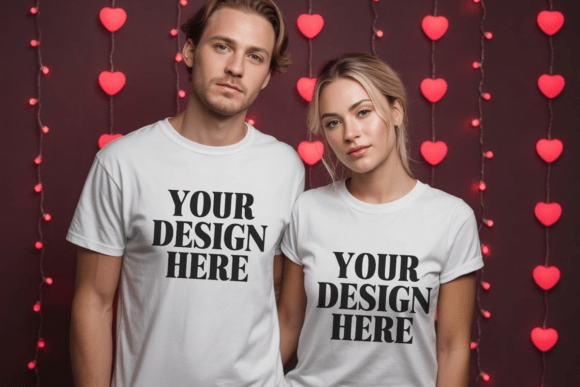 Valentine's Day Couple Shirt Mockup 19: A Must-Have for Designers of All Levels