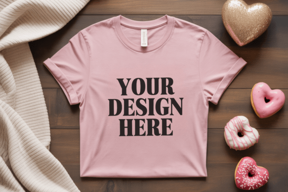 Valentine's Day Flat Lay Shirt Mockup 28