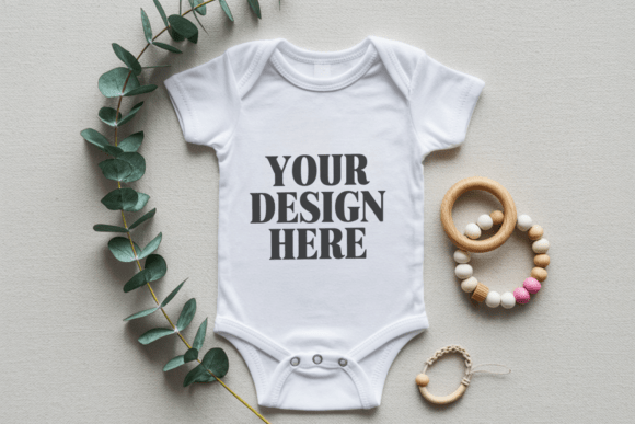 White Baby Onesie Baby Bodysuit Mockup 8: A Versatile Tool for Designers