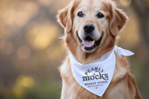 White Dog Bandana Mockup 26